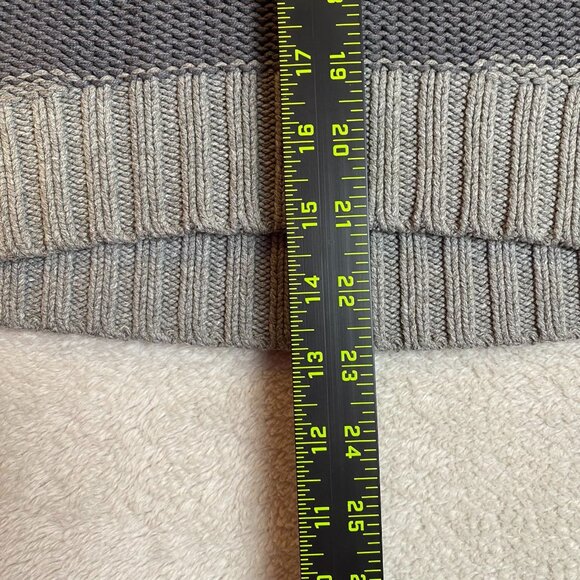 Roxy Women's Sweater Medium Striped Knit Gray & White Long Sleeve Scoop Neck - Picture 5 of 9